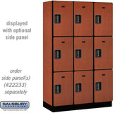 15" Wide Triple Tier Designer Wood Locker - 3 Wide - 6 Feet High - 18" Deep by Salsbury