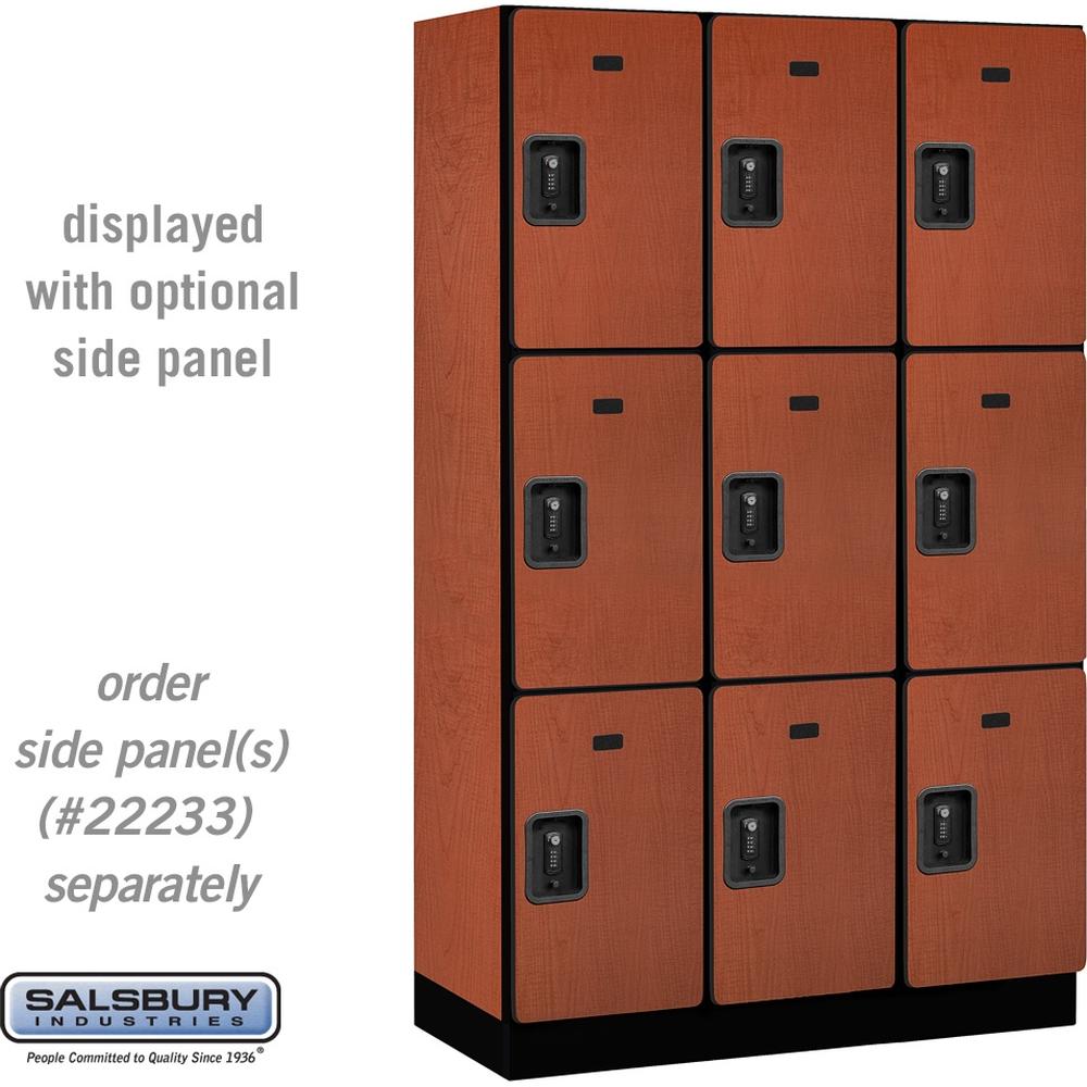 15" Wide Triple Tier Designer Wood Locker - 3 Wide - 6 Feet High - 18" Deep by Salsbury