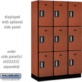 15" Wide Triple Tier Designer Wood Locker - 3 Wide - 6 Feet High - 18" Deep by Salsbury