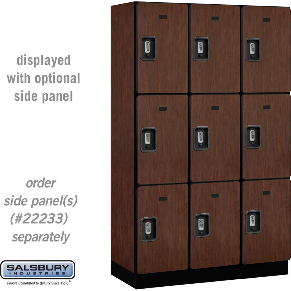 15" Wide Triple Tier Designer Wood Locker - 3 Wide - 6 Feet High - 18" Deep by Salsbury