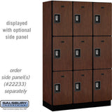15" Wide Triple Tier Designer Wood Locker - 3 Wide - 6 Feet High - 18" Deep by Salsbury