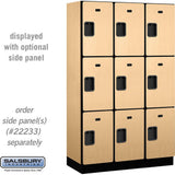 15" Wide Triple Tier Designer Wood Locker - 3 Wide - 6 Feet High - 18" Deep by Salsbury