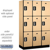 15" Wide Triple Tier Designer Wood Locker - 3 Wide - 6 Feet High - 18" Deep by Salsbury