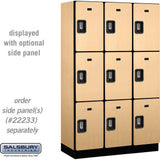 15" Wide Triple Tier Designer Wood Locker - 3 Wide - 6 Feet High - 18" Deep by Salsbury