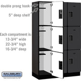 15" Wide Triple Tier Designer Wood Locker - 3 Wide - 6 Feet High - 18" Deep by Salsbury