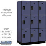 15" Wide Triple Tier Designer Wood Locker - 3 Wide - 6 Feet High - 21" Deep by Salsbury