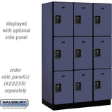 15" Wide Triple Tier Designer Wood Locker - 3 Wide - 6 Feet High - 21" Deep by Salsbury