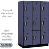 15" Wide Triple Tier Designer Wood Locker - 3 Wide - 6 Feet High - 21" Deep by Salsbury