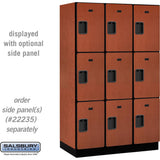 15" Wide Triple Tier Designer Wood Locker - 3 Wide - 6 Feet High - 21" Deep by Salsbury