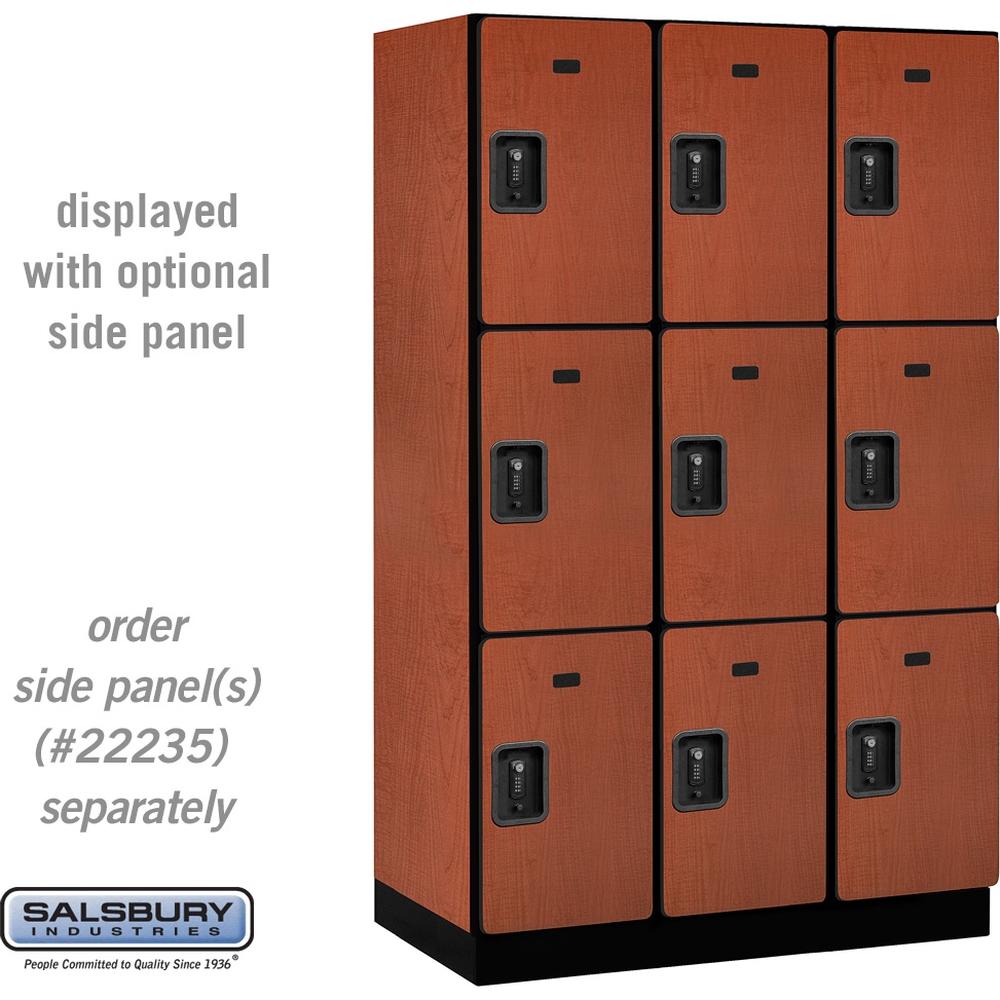 15" Wide Triple Tier Designer Wood Locker - 3 Wide - 6 Feet High - 21" Deep by Salsbury