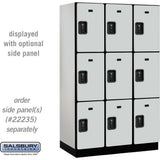 15" Wide Triple Tier Designer Wood Locker - 3 Wide - 6 Feet High - 21" Deep by Salsbury