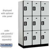 15" Wide Triple Tier Designer Wood Locker - 3 Wide - 6 Feet High - 21" Deep by Salsbury