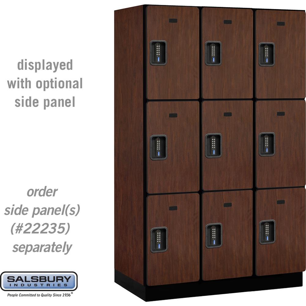 15" Wide Triple Tier Designer Wood Locker - 3 Wide - 6 Feet High - 21" Deep by Salsbury