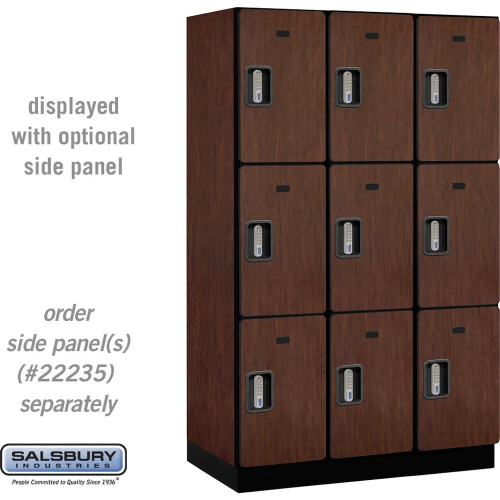 15" Wide Triple Tier Designer Wood Locker - 3 Wide - 6 Feet High - 21" Deep by Salsbury