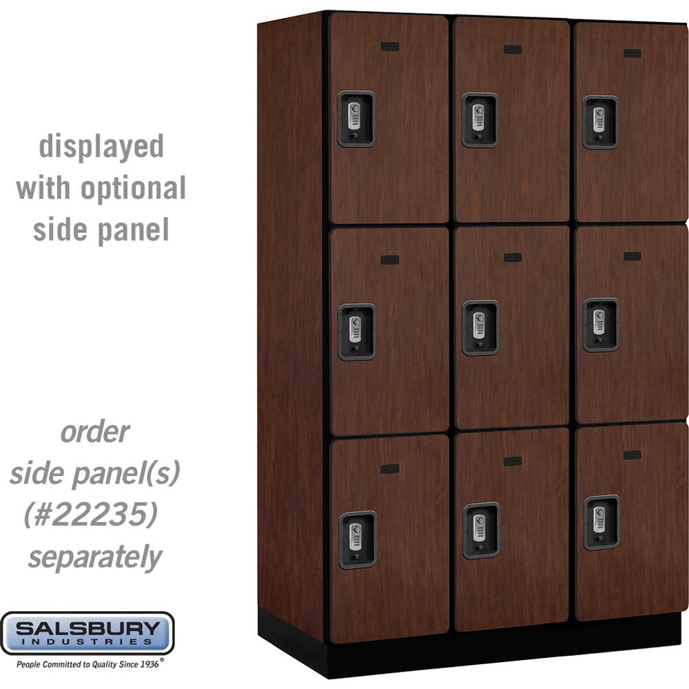 15" Wide Triple Tier Designer Wood Locker - 3 Wide - 6 Feet High - 21" Deep by Salsbury