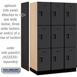 15" Wide Triple Tier Designer Wood Locker - 3 Wide - 6 Feet High - 21" Deep by Salsbury