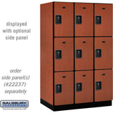 15" Wide Triple Tier Designer Wood Locker - 3 Wide - 6 Feet High - 24" Deep by Salsbury