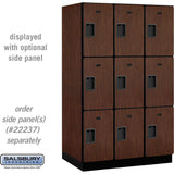15" Wide Triple Tier Designer Wood Locker - 3 Wide - 6 Feet High - 24" Deep by Salsbury