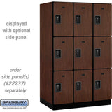 15" Wide Triple Tier Designer Wood Locker - 3 Wide - 6 Feet High - 24" Deep by Salsbury