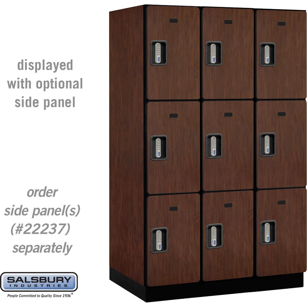 15" Wide Triple Tier Designer Wood Locker - 3 Wide - 6 Feet High - 24" Deep by Salsbury