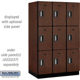 15" Wide Triple Tier Designer Wood Locker - 3 Wide - 6 Feet High - 24" Deep by Salsbury