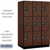 15" Wide Triple Tier Designer Wood Locker - 3 Wide - 6 Feet High - 24" Deep by Salsbury