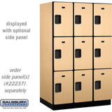 15" Wide Triple Tier Designer Wood Locker - 3 Wide - 6 Feet High - 24" Deep by Salsbury