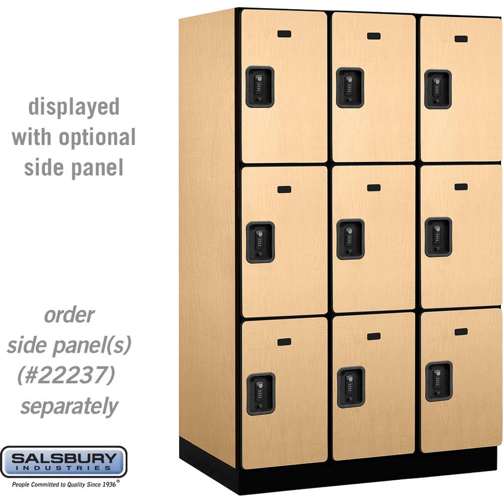 15" Wide Triple Tier Designer Wood Locker - 3 Wide - 6 Feet High - 24" Deep by Salsbury