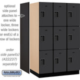15" Wide Triple Tier Designer Wood Locker - 3 Wide - 6 Feet High - 24" Deep by Salsbury