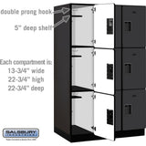 15" Wide Triple Tier Designer Wood Locker - 3 Wide - 6 Feet High - 24" Deep by Salsbury
