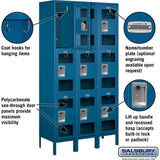 15" Wide Triple Tier See-Through Metal Locker - 3 Wide - 6 Feet High - 15" Deep by Salsbury