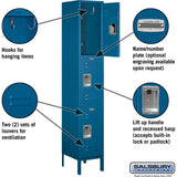 15" Wide Triple Tier Standard Metal Locker - 1 Wide - 6 Feet High - 15" Deep by Salsbury