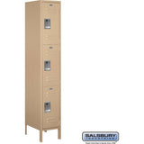 15" Wide Triple Tier Standard Metal Locker - 1 Wide - 6 Feet High - 18" Deep by Salsbury