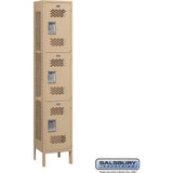 15" Wide Triple Tier Vented Metal Locker - 1 Wide - 6 Feet High - 15" Deep by Salsbury