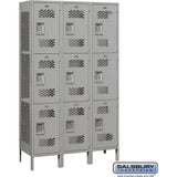 15" Wide Triple Tier Vented Metal Locker - 3 Wide - 6 Feet High - 18" Deep by Salsbury