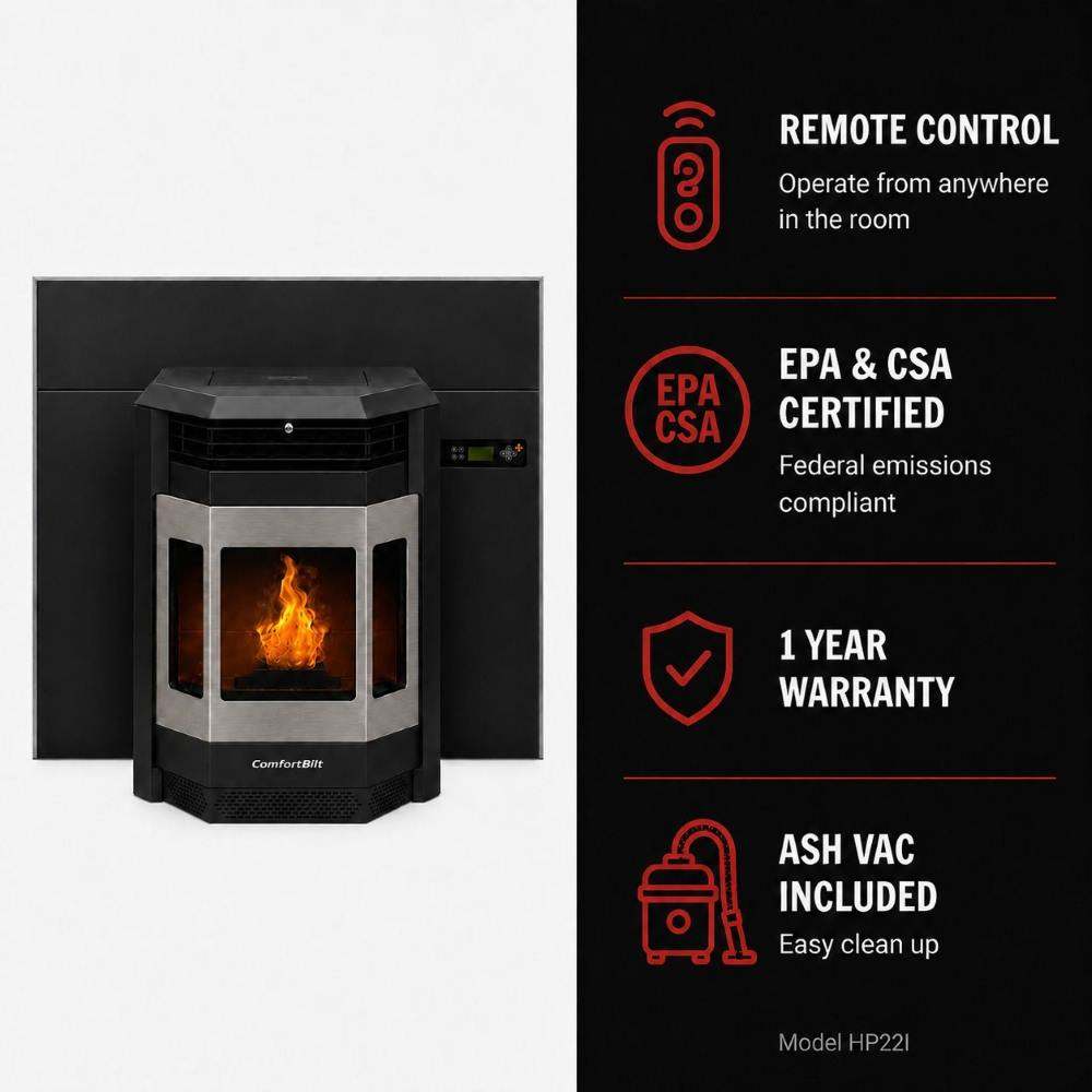 Comfortbilt HP22I Pellet Stove Insert with Stainless Steel Trim