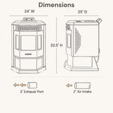 ComfortBilt HP22 24" Wood Pellet Stove with Stainless Steel Trim