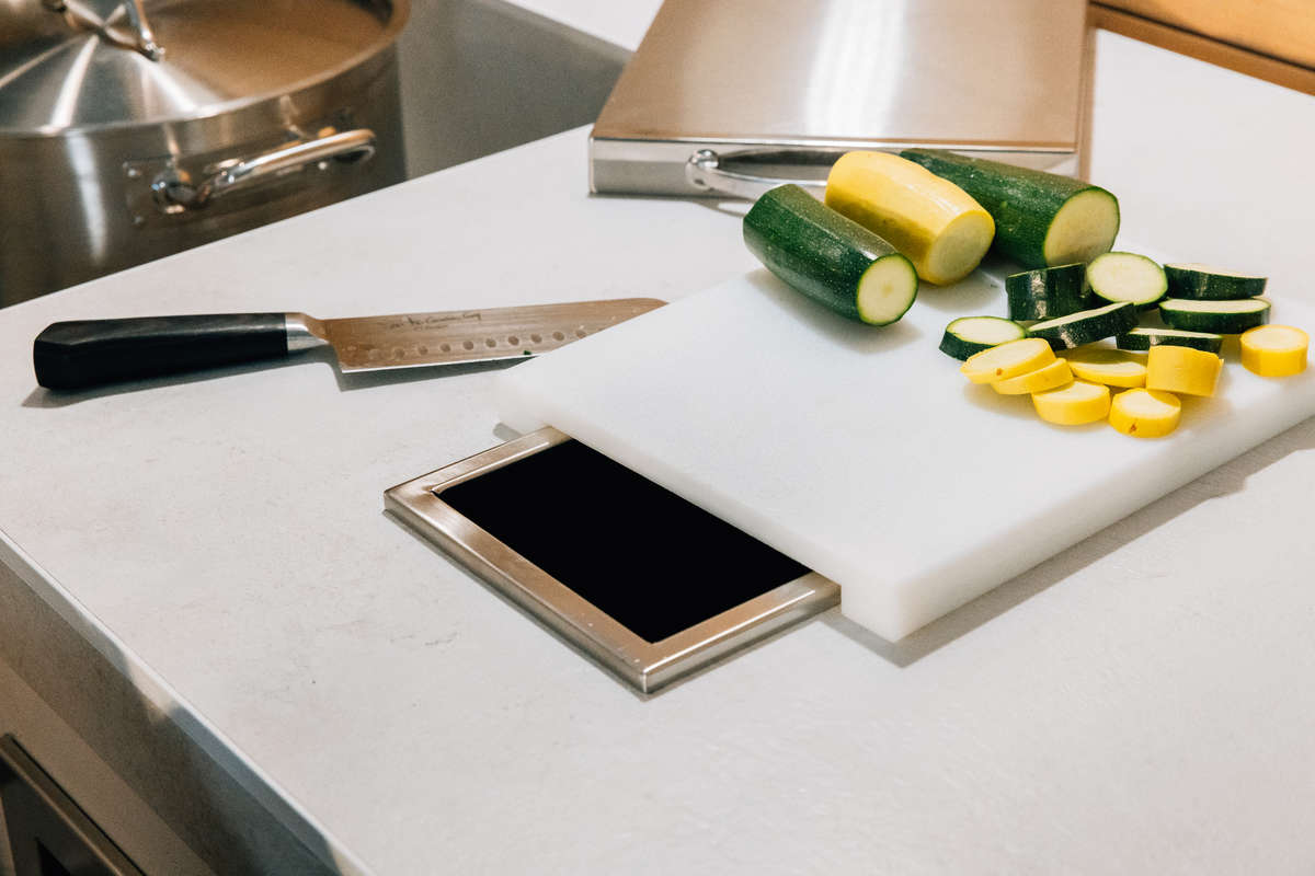 TrueFlame 14"x10" Trash Chute & Cutting Board with Lid - TF-TC-14-A