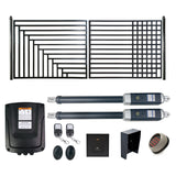Aleko Automated Steel Dual Swing Driveway Gate and Gate Opener Complete Kit – Kyiv Style – 16 x 6 Feet