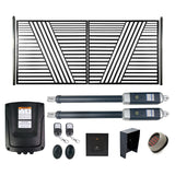 Aleko Automated Steel Dual Swing Driveway Gate and Gate Opener Complete Kit – Sofia Style – 16 x 6 Feet