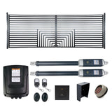 Aleko Automated Steel Dual Swing Driveway Gate and Gate Opener Complete Kit – Florence Style – 18 x 6 Feet
