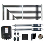 Aleko Automated Steel Dual Swing Driveway Gate and Gate Opener Complete Kit – Kyiv Style – 18 x 6 Feet