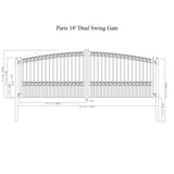 Aleko Automated Steel Dual Swing Driveway Gate and Gate Opener Complete Kit – PARIS Style – 18 x 6 Feet