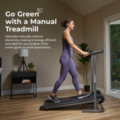 Sunny Health & Fitness Compact Foldable Manual Treadmill