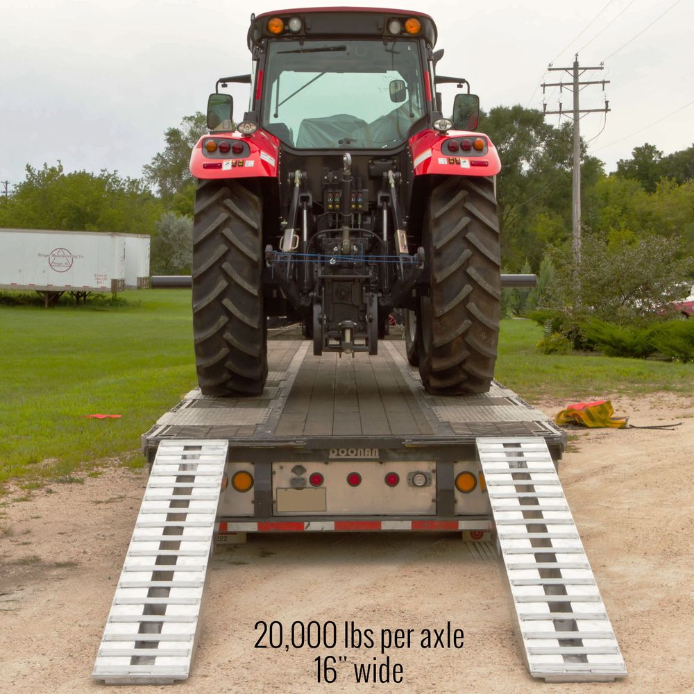 8' L Aluminum Ramps, Double Pin-On Ends - 20,000 lb. Weight Cap