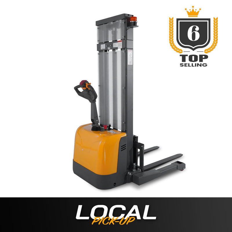 Apollolift Powered Forklift Full Electric Walkie Stacker 3300lbs Cap. Straddle Legs.118