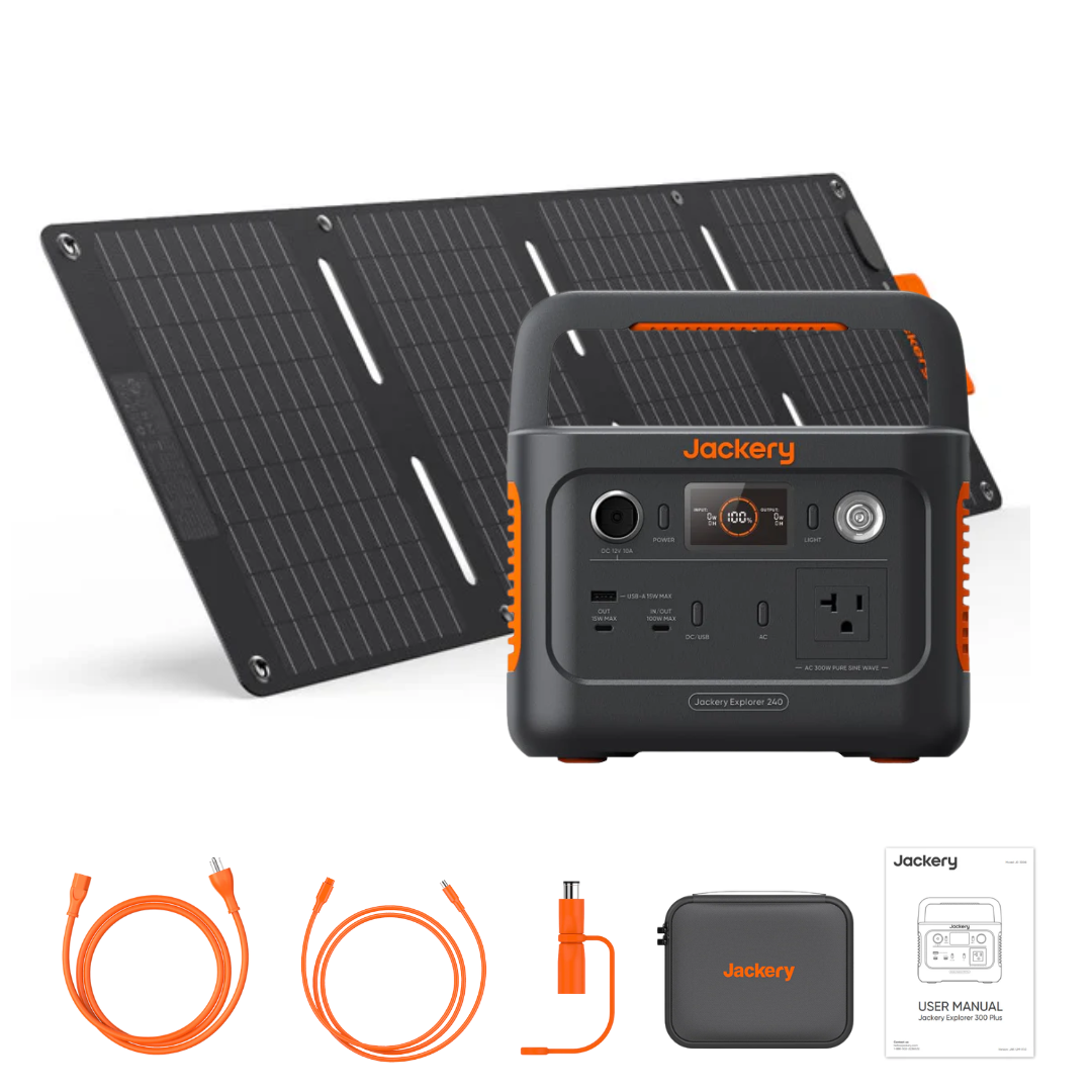 Jackery Explorer 240 V2 Solar Generator + SolarSaga 40W Solar Panel Kits