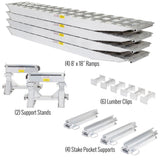 8' L x 18" W / 4 Ramp System for 18" H Step Deck Trailers - 23,500 lb. Cap