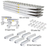 8' L x 18" W / 4 Ramp System for 18" H Step Deck Trailers - 23,500 lb. Cap