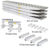 8' L x 20" W / 4 Ramp System for 20" H Step Deck Trailers - 23,500 lb. Cap